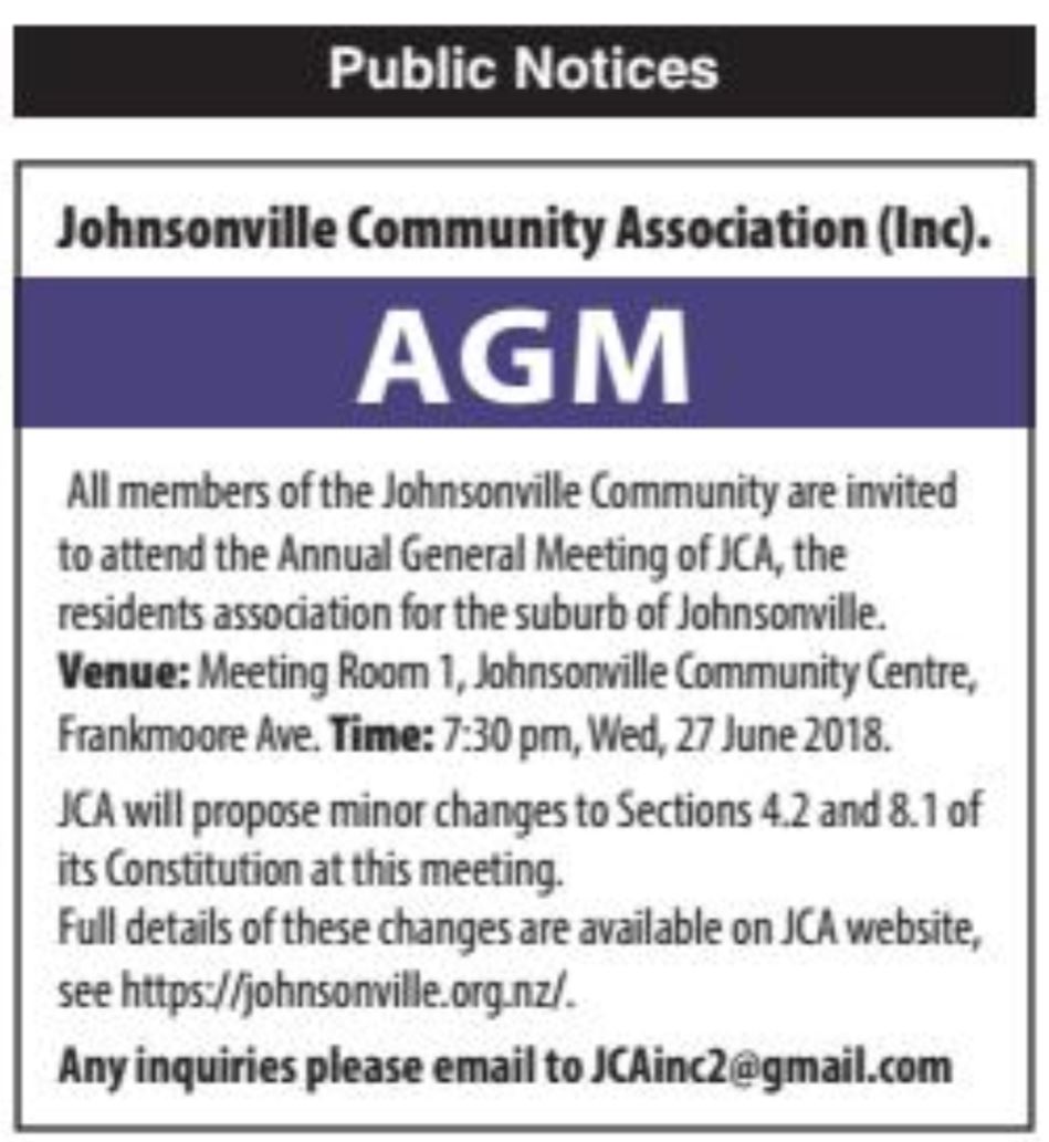 AGM 2018 Public Notice